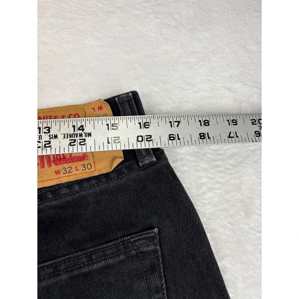 Levis 501 Men's 32x30 Jeans Fuzzy Black Washed Denim Grunge Fades